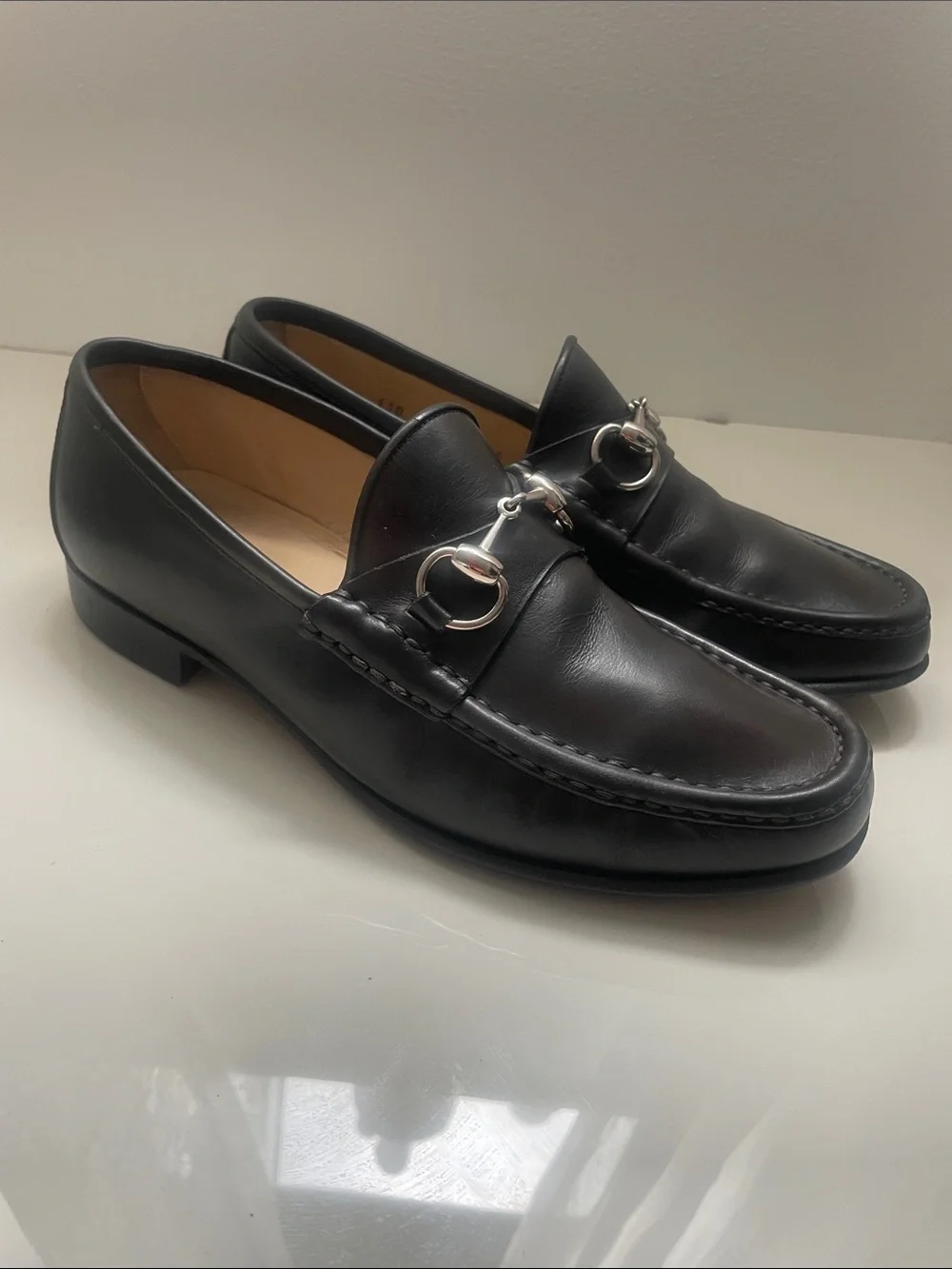 Gucci Dark Brown Leather Horsebit Loafers